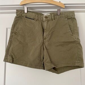 Anthropologie Olive Green Chino Shorts